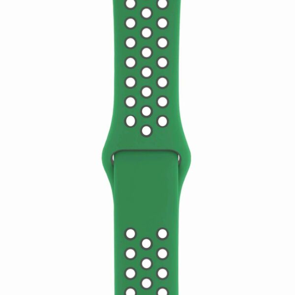 Apple Watch ile Uyumlu 42-44mm Silikon Kayış Su Yeşili/Gri