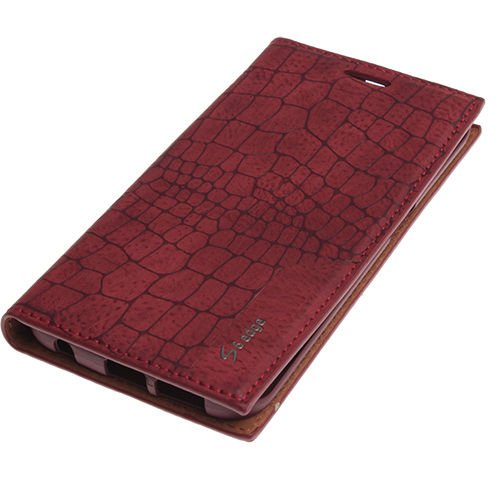 Galaxy S6 Edge ile Uyumlu Kılıf Rock Serisi Kapaklı Bordo