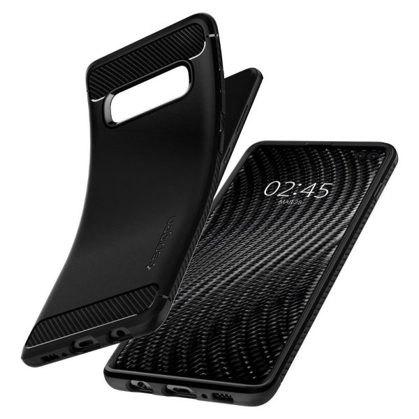 Spigen Galaxy S10 Plus ile Uyumlu Kılıf, Rugged Armor Matte Black