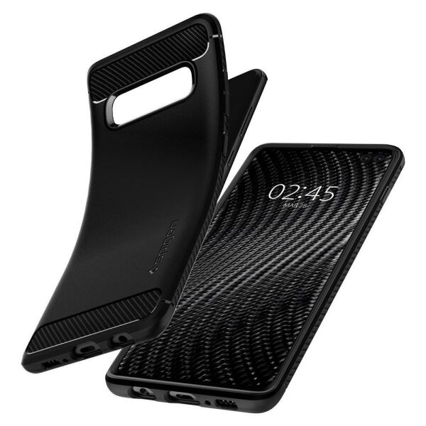 Spigen Galaxy S10 Plus ile Uyumlu Kılıf, Rugged Armor Matte Black