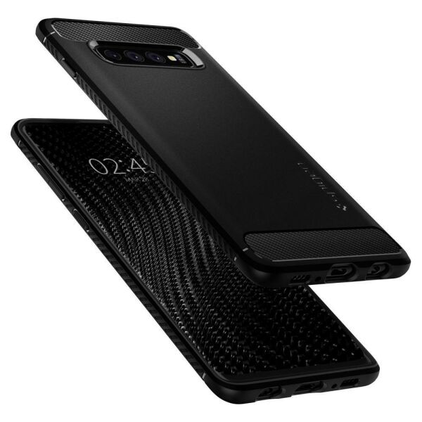 Spigen Galaxy S10 Plus ile Uyumlu Kılıf, Rugged Armor Matte Black