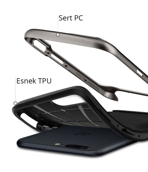 Spigen OnePlus 5 ile Uyumlu Kılıf Neo Hybrid Gun Metal