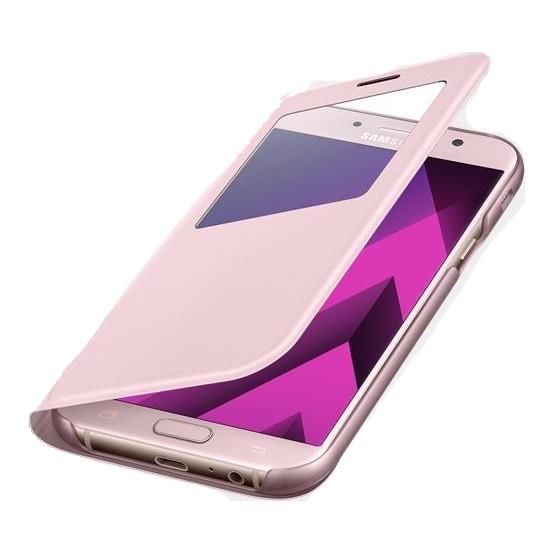 Galaxy A7(2017) ile Uyumlu S View Cover Pembe EF-CA720PPEGWW