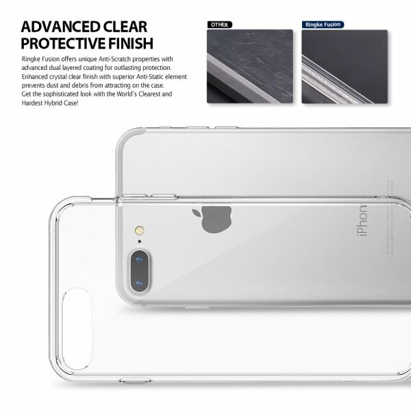 Ringke Fusion iPhone 7/8 Plus ile Uyumlu KIlıf Rose Gold TPU Bumper Extra Darbe Emici