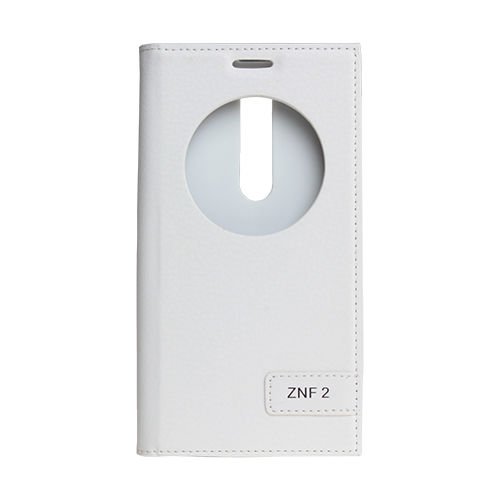 ZenFone 2 ile Uyumlu Kılıf Pencereli Safir Serisi Kapaklı  Beyaz