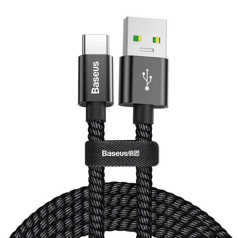 Baseus Double Fast Charger USB Cable Usb For Type-C 5A 1M Siyah