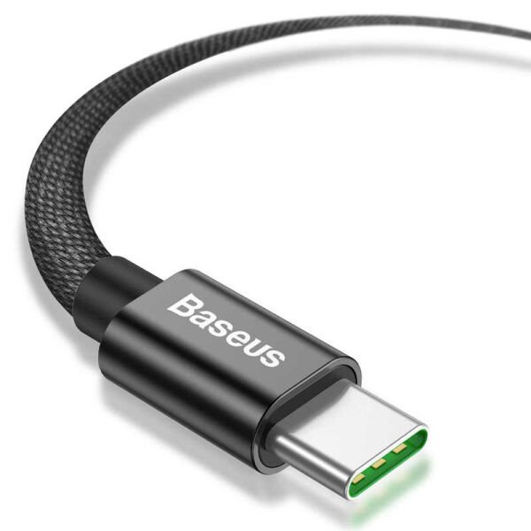 Baseus Double Fast Charger USB Cable Usb For Type-C 5A 1M Siyah