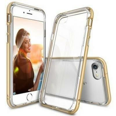 Ringke Frame iPhone 7 ile Uyumlu Çerçeveli Bumper Kılıf Royal Gold