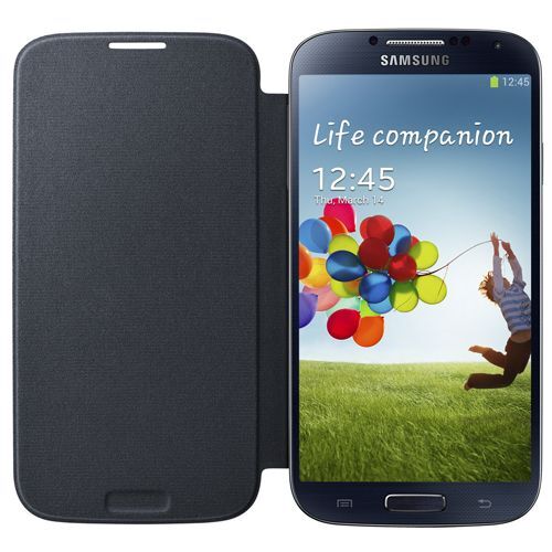 Galaxy S4 i9500 ile Uyumlu Flip Cover Kılıf Siyah EF-FI950BBEGWW