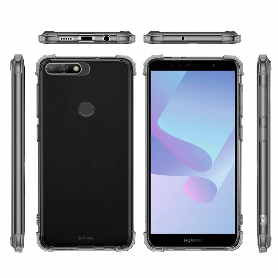 Blogy Y7 2018 ile Uyumlu Crystal Fit Kılıf Smoke Black