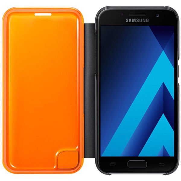 Galaxy A3(2017) ile Uyumlu Neon Flip Cover Siyah EF-FA320PBEGWW (Out)