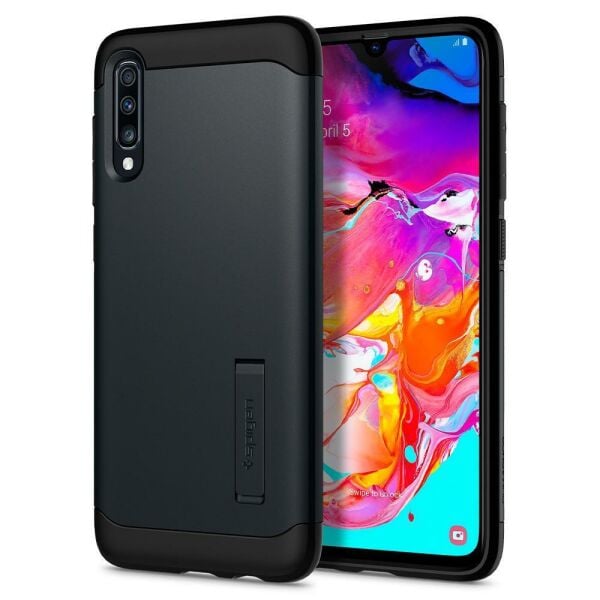 Spigen Galaxy A70 ile Uyumlu Kılıf Slim Armor Metal Slate