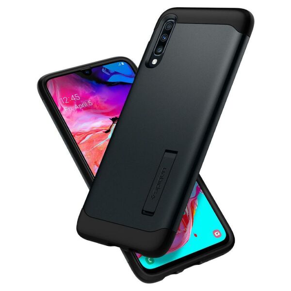 Spigen Galaxy A70 ile Uyumlu Kılıf Slim Armor Metal Slate