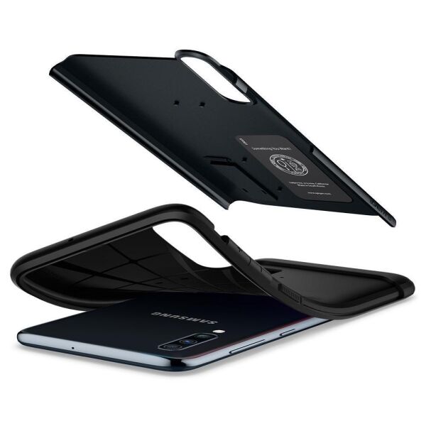Spigen Galaxy A70 ile Uyumlu Kılıf Slim Armor Metal Slate