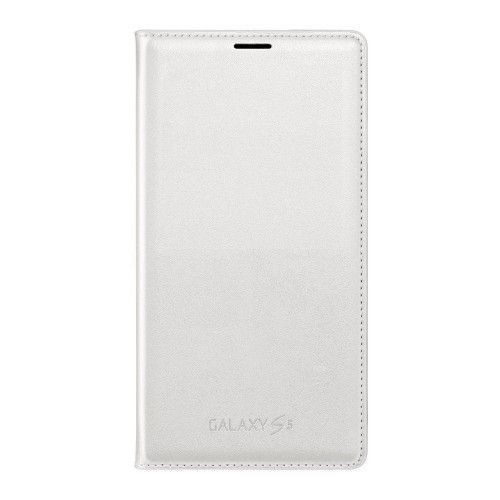 Galaxy S5 G900 ile Uyumlu Flip Wallet Kartlıklı Kılıf EF-WG900BWEGWW Beyaz