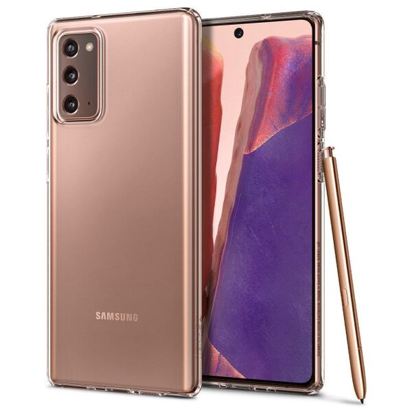 Spigen Galaxy Note 20 ile Uyumlu Kılıf Liquid Crystal 4 Tarafı Tam Koruma Crystal Clear