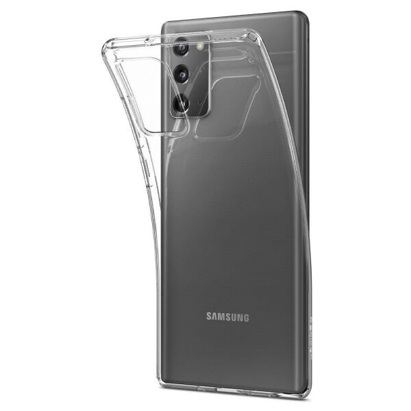 Spigen Galaxy Note 20 ile Uyumlu Kılıf Liquid Crystal 4 Tarafı Tam Koruma Crystal Clear
