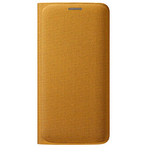 Galaxy S6 Edge ile Uyumlu Flip Wallet (Tekstil) Sarı EF-WG925BYEGWW