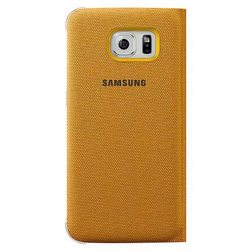Galaxy S6 Edge ile Uyumlu Flip Wallet (Tekstil) Sarı EF-WG925BYEGWW