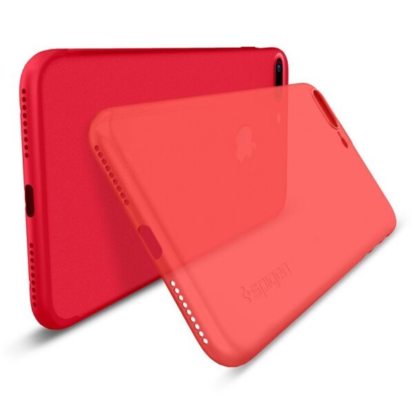 Spigen iPhone 7 Plus ile Uyumlu Kılıf Air Skin Ultra İnce 4 Tarafı Tam Koruma Crimson Red