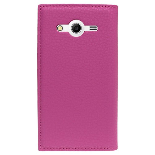 Galaxy Core 2 ile Uyumlu Kılıf Magnum Serisi Yan Kapaklı Pembe