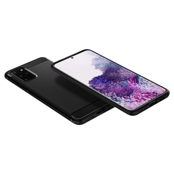 Spigen Galaxy S20 Plus ile Uyumlu Kılıf Rugged Armor Matte Black