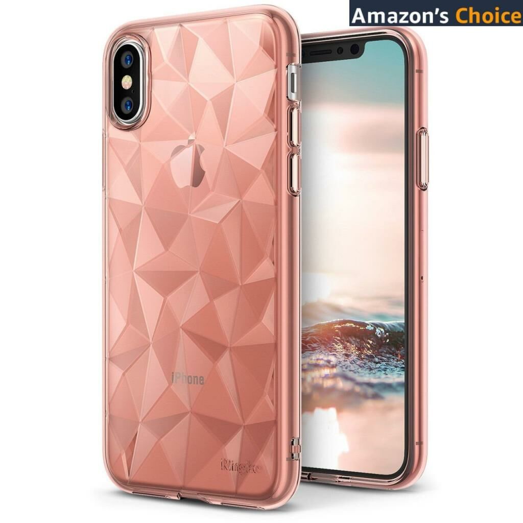 Ringke Air Prism 3D Elmas Yansıması iPhone X ile Uyumlu KIlıf Rose Gold