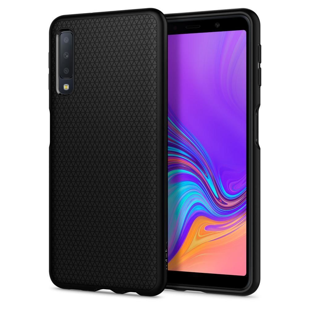 Spigen Galaxy A7 (2018) ile Uyumlu Kılıf Liquid Air Matte Black