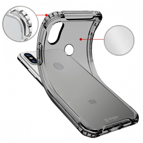 Blogy MI A2 Lite ile Uyumlu Crystal Fit Kılıf Smoke Black