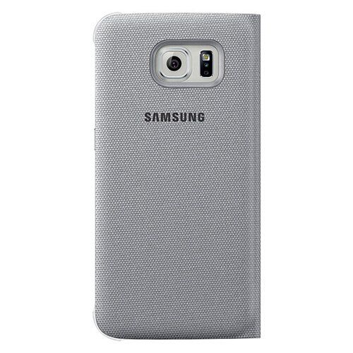 Galaxy S6 ile Uyumlu Flip Wallet (Tekstil) Gri EF-WG920BSEGWW