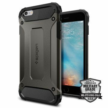 Spigen iPhone 6 Plus/6s Plus ile Uyumlu Kılıf Tough Armor Tech Gun Metal