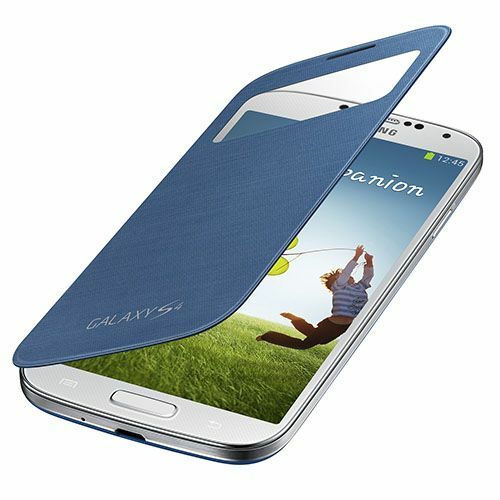 Galaxy S4 i9500 ile Uyumlu S View Cover Kılıf Koyu Mavi EF-CI950BLEGWW