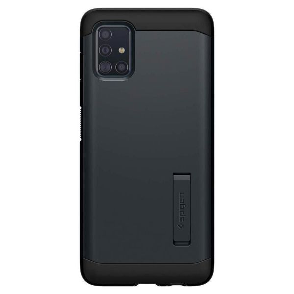 Spigen Galaxy A51 ile Uyumlu Kılıf Tough Armor Metal Slate