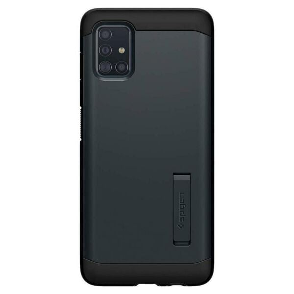 Spigen Galaxy A51 ile Uyumlu Kılıf Tough Armor Metal Slate
