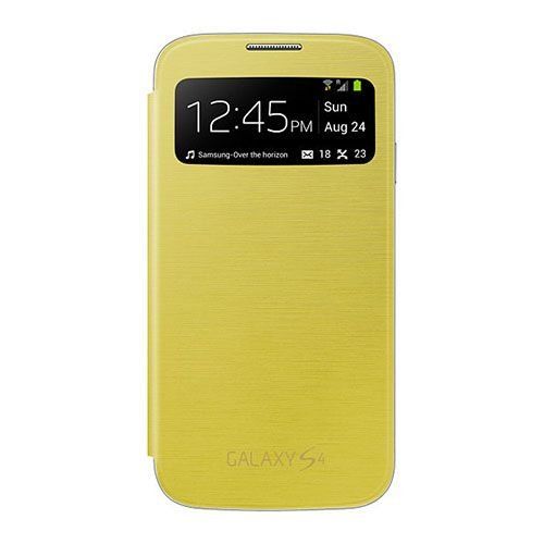 Galaxy S4 i9500 ile Uyumlu S View Cover Kılıf Sarı EF-CI950BYEGWW