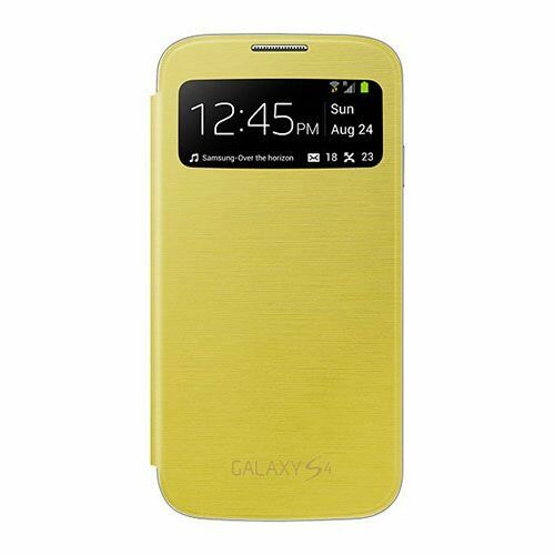 Galaxy S4 i9500 ile Uyumlu S View Cover Kılıf Sarı EF-CI950BYEGWW