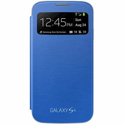 Galaxy S4 i9500 ile Uyumlu S View Cover Kılıf Mavi EF-CI950BCEGWW
