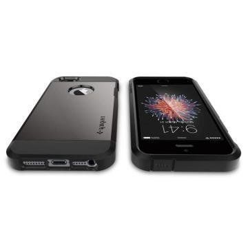 Spigen iPhone 5,5s,SE ile Uyumlu Kılıf Tough Armor Gun Metal