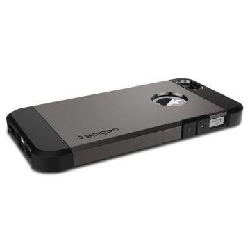 Spigen iPhone 5,5s,SE ile Uyumlu Kılıf Tough Armor Gun Metal