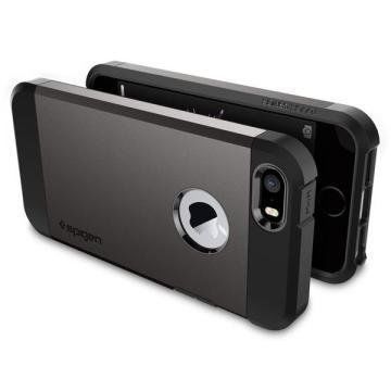 Spigen iPhone 5,5s,SE ile Uyumlu Kılıf Tough Armor Gun Metal