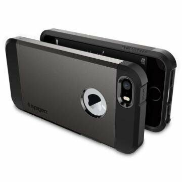 Spigen iPhone 5,5s,SE ile Uyumlu Kılıf Tough Armor Gun Metal