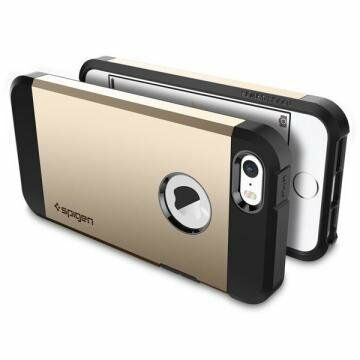 Spigen iPhone 5,5s,SE ile Uyumlu Kılıf Tough Armor Champagne Gold