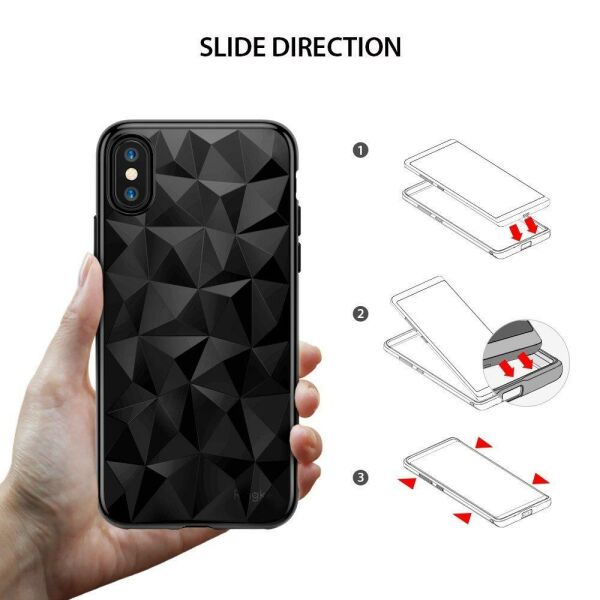 Ringke Air Prism 3D Elmas Yansıması iPhone XS ile Uyumlu KIlıf Ink Black