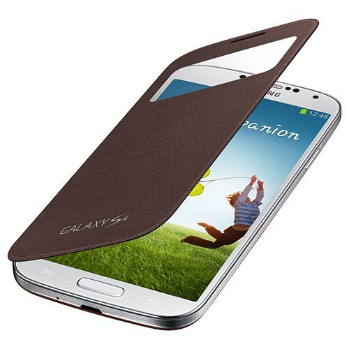 Galaxy S4 i9500 ile Uyumlu S View Cover Kılıf Kahve EF-CI950BAEGWW
