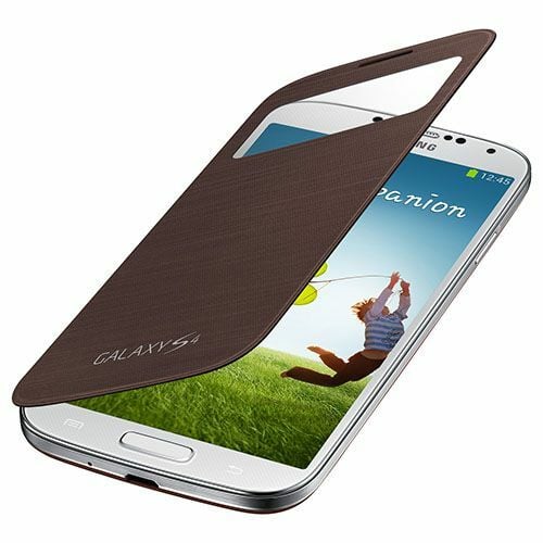 Galaxy S4 i9500 ile Uyumlu S View Cover Kılıf Kahve EF-CI950BAEGWW