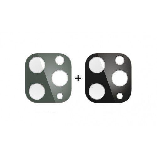 Spigen iPhone 11 Pro Max / 11 Pro ile Uyumlu Kamera Lens Cam Ekran Koruyucu Full Cover (2 Adet) Black+Midnight