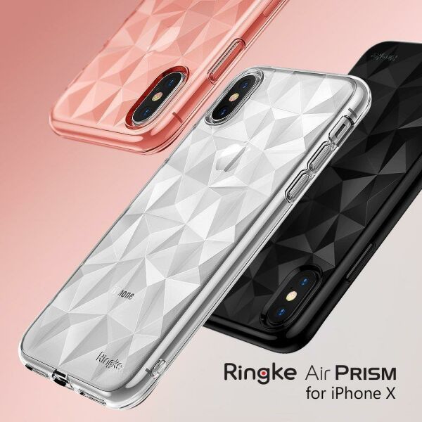 Ringke Air Prism 3D Elmas Yansıması iPhone XS ile Uyumlu KIlıf Rose Gold