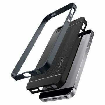 Spigen iPhone 5,5s,SE ile Uyumlu Kılıf Neo Hybrid Metal Slate