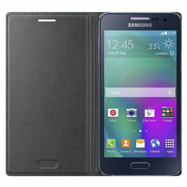 Galaxy A3 (2015) ile Uyumlu Kılıf Flip Cover Siyah EF-FA300BC
