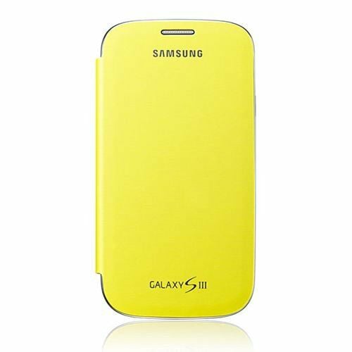 Galaxy S3 i9300 ile Uyumlu Flip Cover Kılıf EFC-1G6FYECSTD Sarı